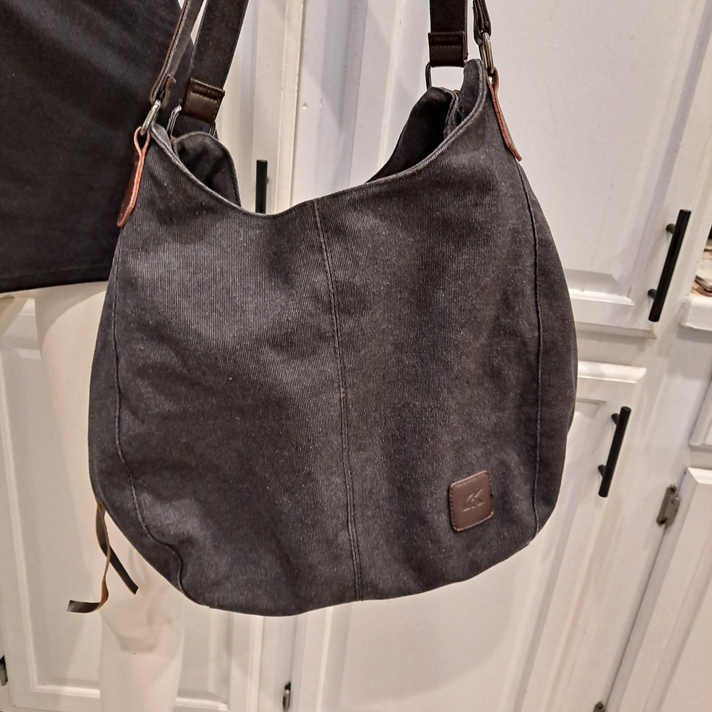K2 Stylish Gray Canvas Cotton  Crossbody Bag